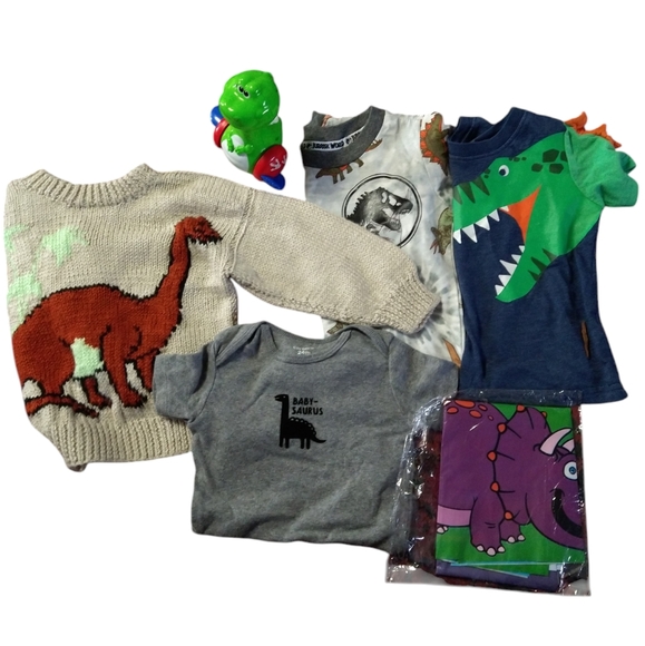 Carters Dinosaur 6 Clothing Set & Push Toy - Picture 2 of 9